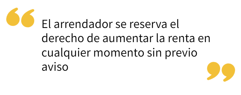 Falta de actualización de la renta